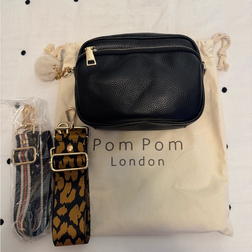 Pom Pom London Black Crossbody Bag